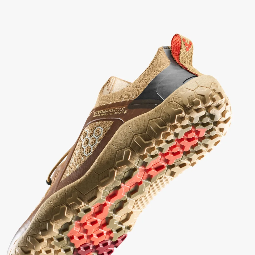 Кроссовки Vivobarefoot Primus Trail Knit FG Grounding — женская модель, песочно-жёлтый, фото 7