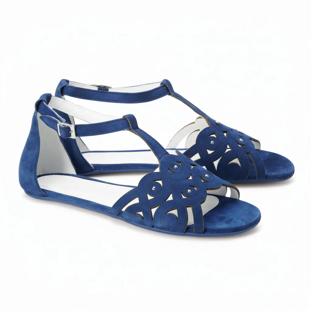 Женские сандалии ZAQQ BOUQET Blue (синий цвет) — фото 1 из 9