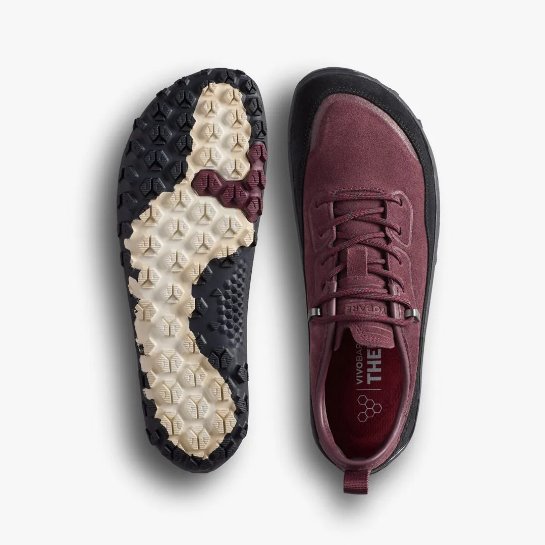 Кроссовки Vivobarefoot Tracker Leather AT Low II Suede — мужская модель, бордовый, фото 3