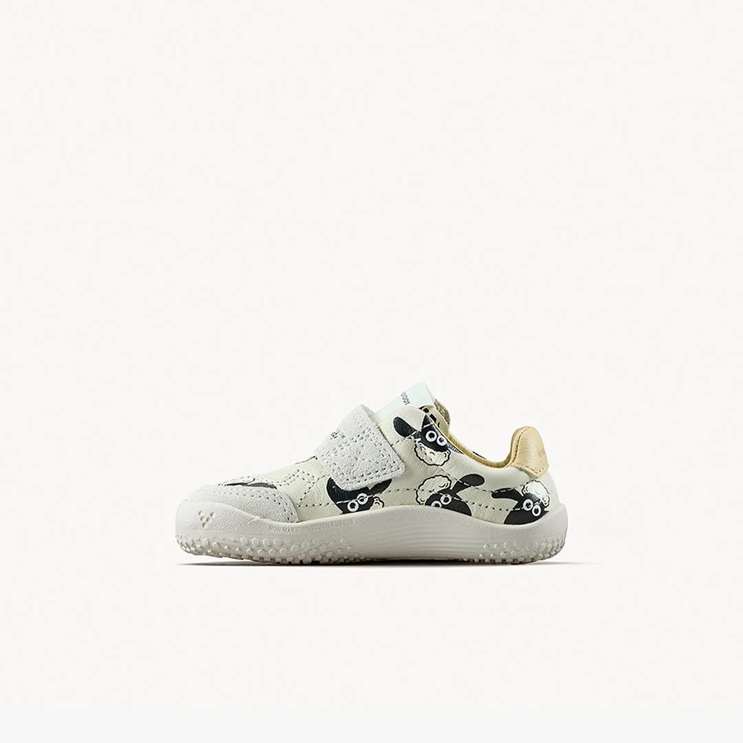 Кроссовки Vivobarefoot Gobi Sneaker — для малышей, белый с принтом «Барашек Шон», фото 3